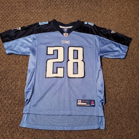 On Field Reebok NFL Tennessee Titans Johnson 28 Jersey - Picture 1 of 6